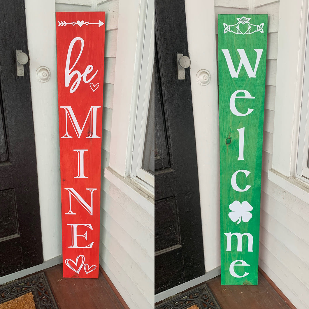 Double Sided Valentine’s and St. Patrick’s Day Porch Sig