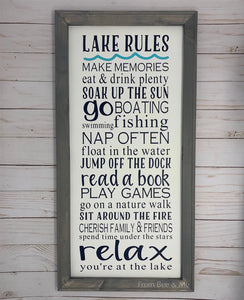 Lake House Rules Sign