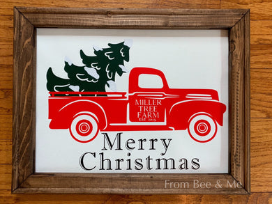 Red Christmas Truck Sign