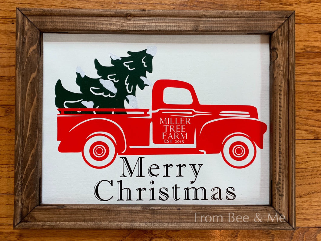 Red Christmas Truck Sign
